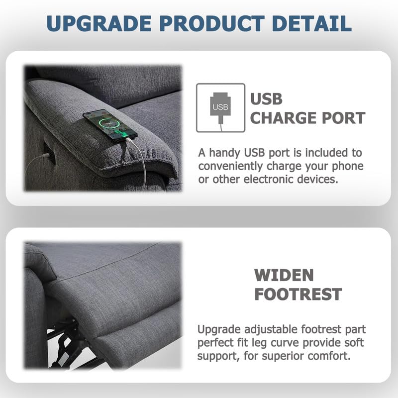 5-Seater Reclining Sectional Sofa Set with USB Charger - Modern Fabric Corner Sofa for Living Room, Home Theater & Family Gatherings | 1C2 Set