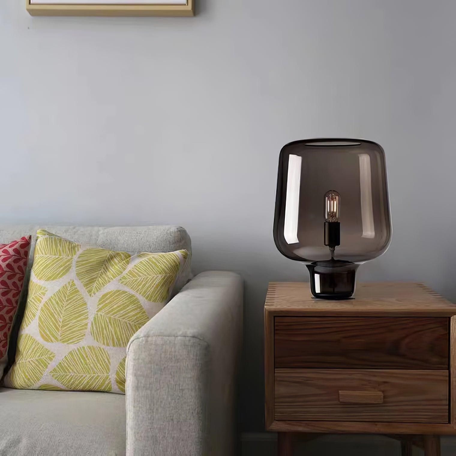 Modern Teutonic Glass Table Lamp - Elegant Home & Office Lighting for Living Room, Bedroom, or Study Desk