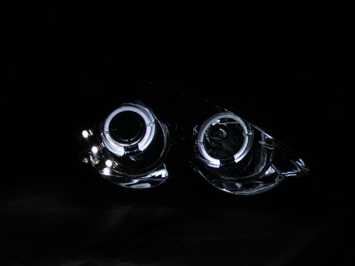 AnzoUSA 121360 Chrome/Clear/Amber Halogen Projector Headlight for Acura RSX - High Performance Replacement Headlights for Night Driving & Enhanced Visibility