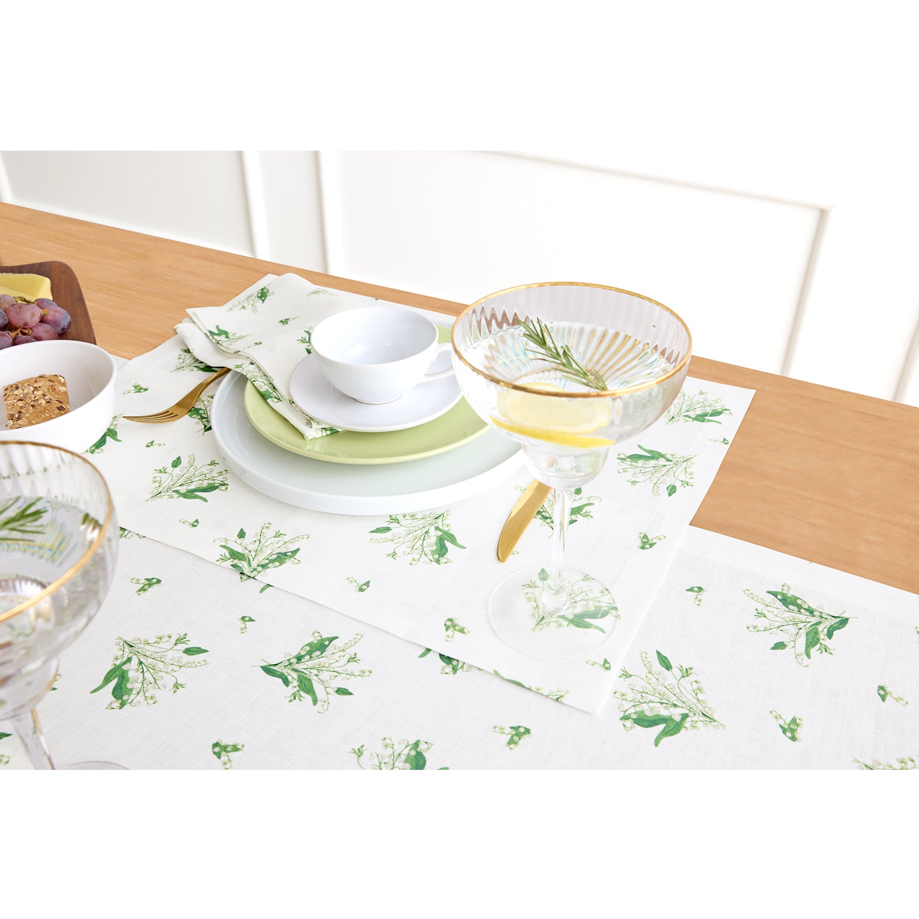 Elegant Lily of the Valley Placemats Set of 4 - Waterproof & Washable Table Mats for Dining, Kitchen, or Party Decor