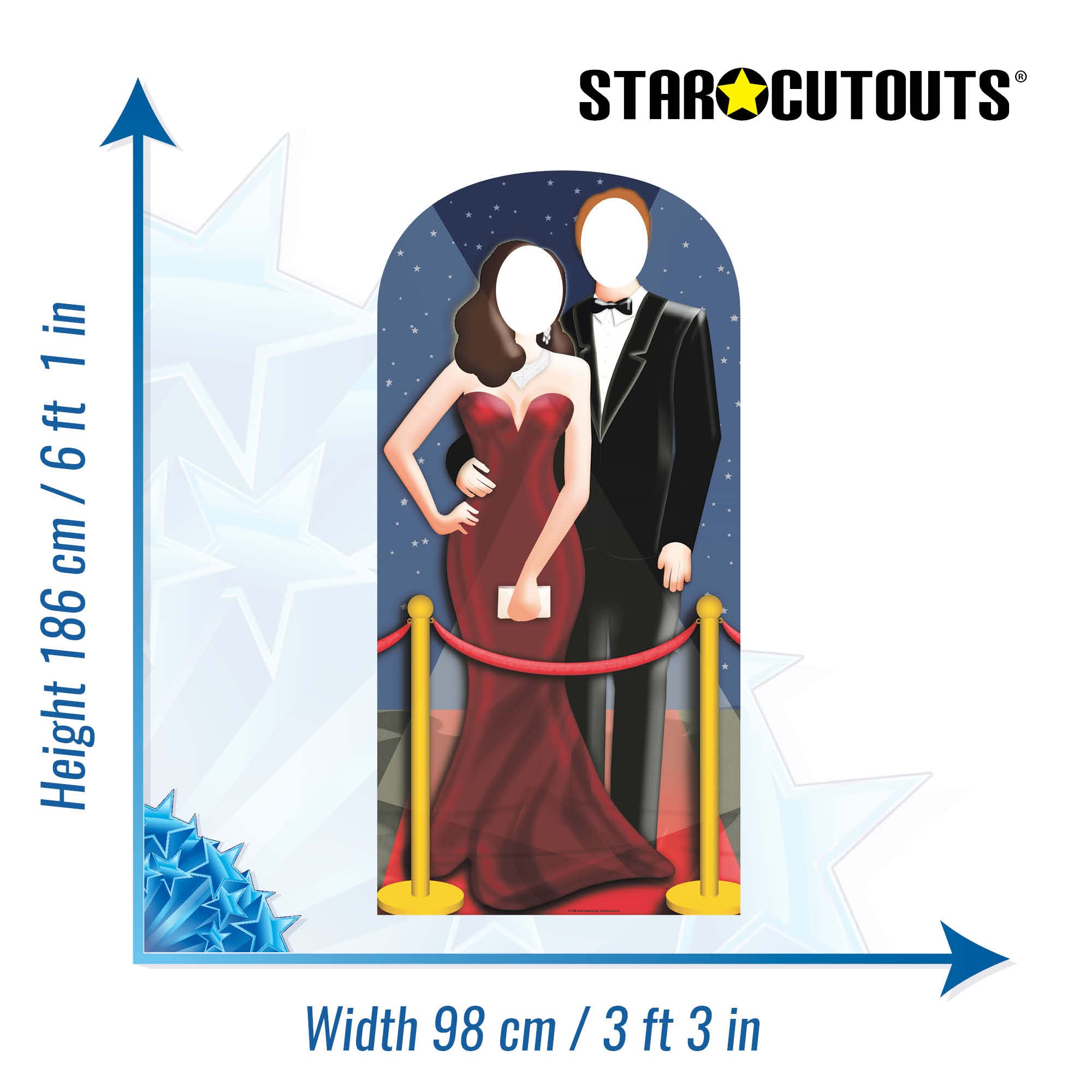 Star Cutouts SC170 Red Carpet Stand-in Life Size Cardboard Cutout - Perfect for Hollywood Parties, Movie Premieres & Celebrity Themed Events