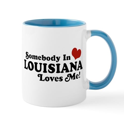 White/Blue Inside - Somebody In Louisiana Loves Me Mug