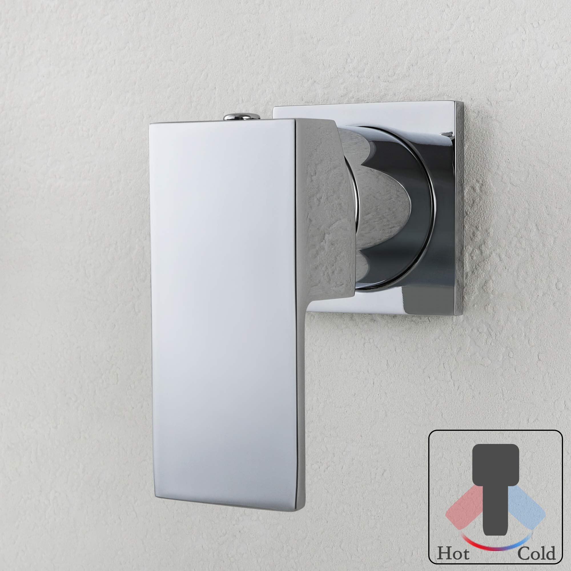 SKOWLL Polished Chrome Waterfall Bathroom Faucet - Wall Mount Vessel Sink Faucet with Single Handle & Independent Switch - Perfect for Modern Vanity & Spa Bathroom Decor