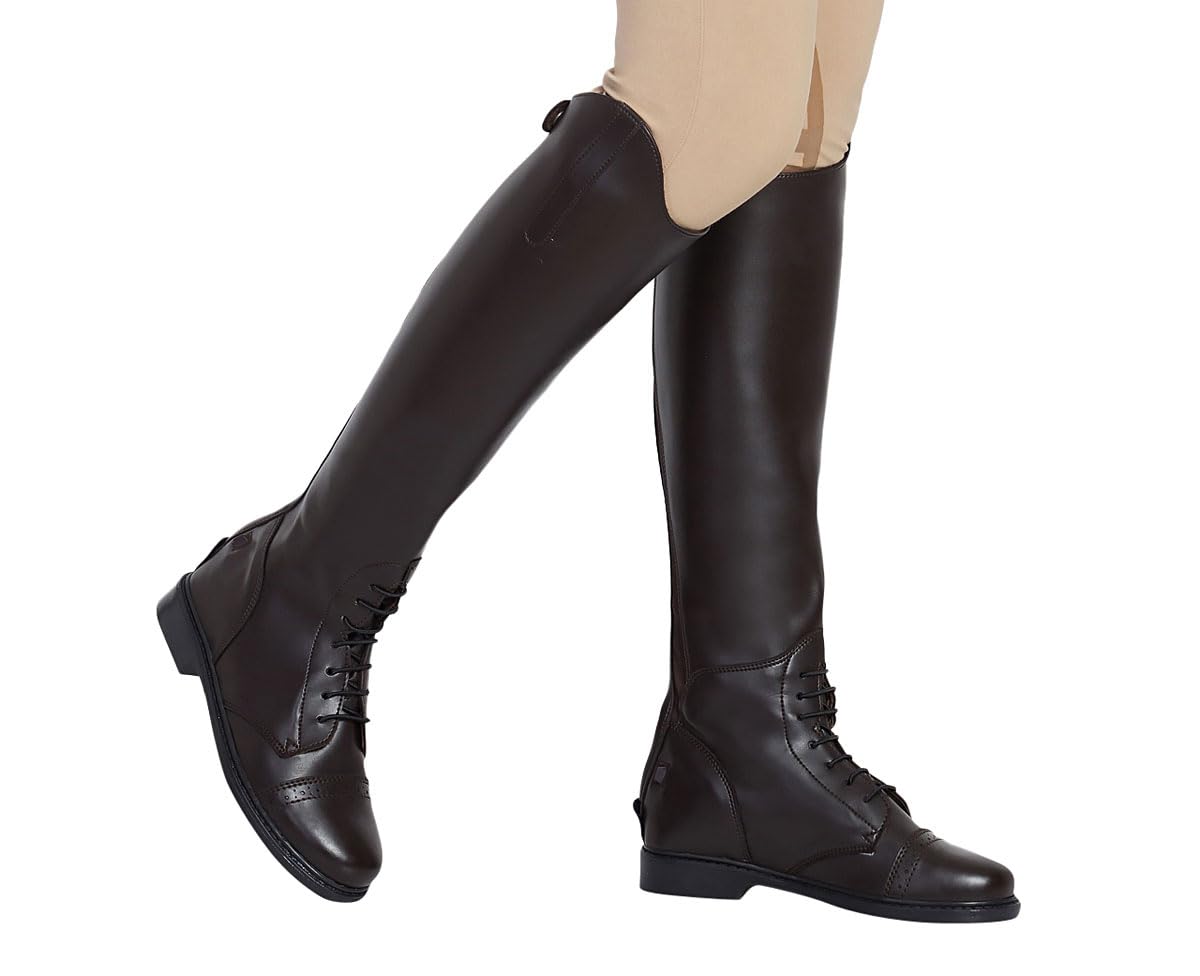 TuffRider Women's Synthetic Leather Starter Back Zip Field Boots - Comfortable Equestrian Riding Boots for Horseback Riding & Outdoor Activities