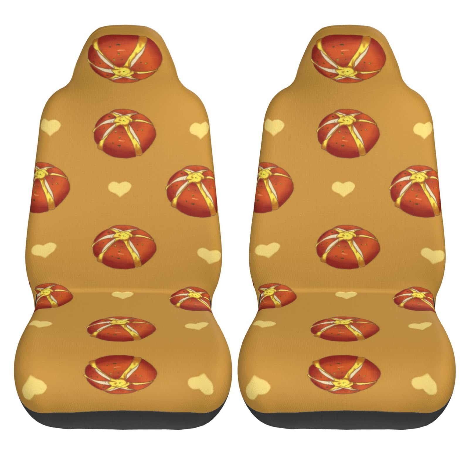 Universal Car Seat Covers for Cars, SUVs, Sedans & Trucks - Breathable Auto Front Seat Protector with Buttered Bread Design - Perfect for Daily Commute, Road Trips & Family Travel