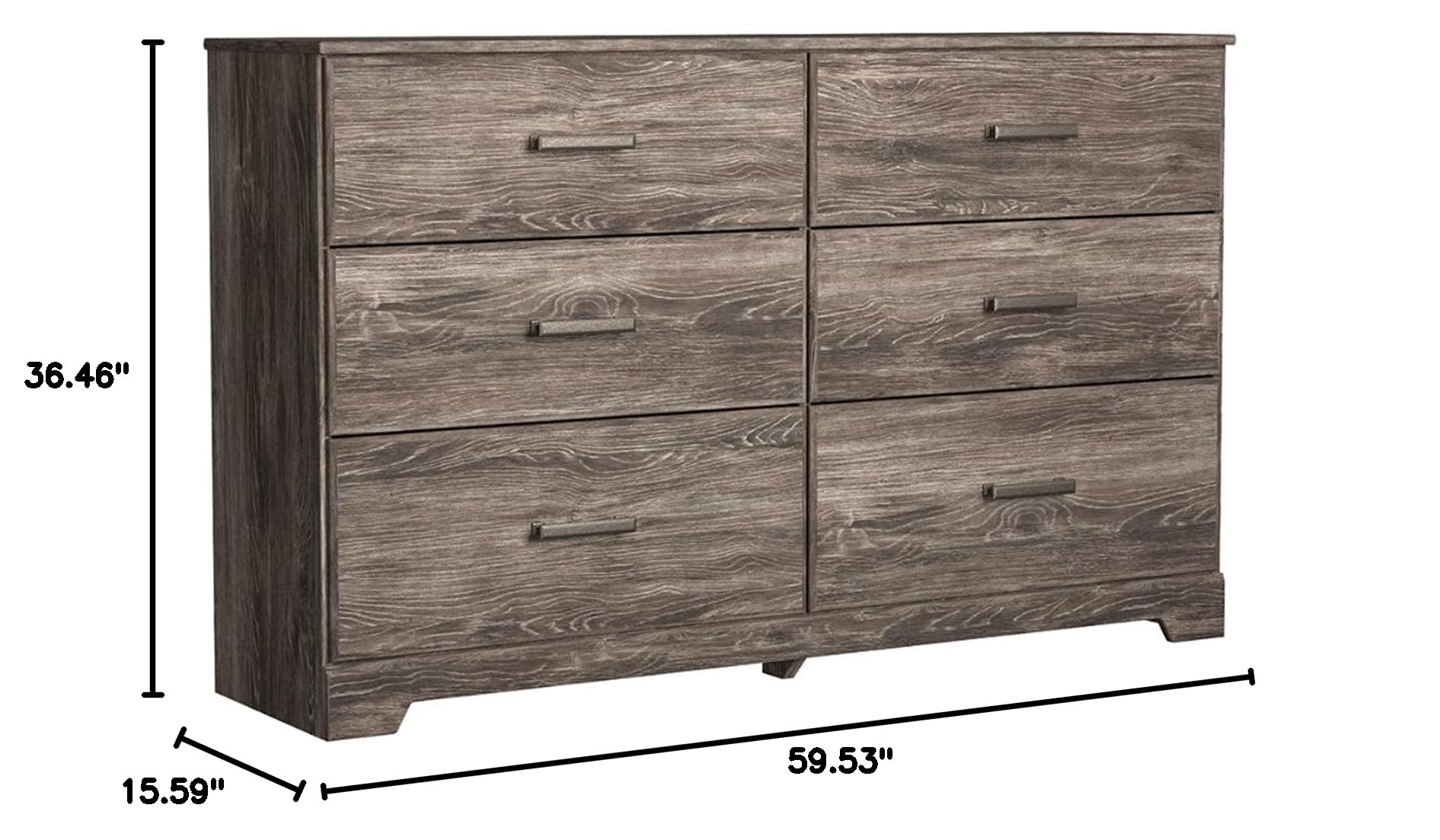 Signature Design by Ashley Ralinski 6-Drawer Dresser in Warm Gray - Stylish Bedroom Storage Solution for Clothes & Accessories | Perfect for Master Bedroom, Guest Room & Dorm Organization