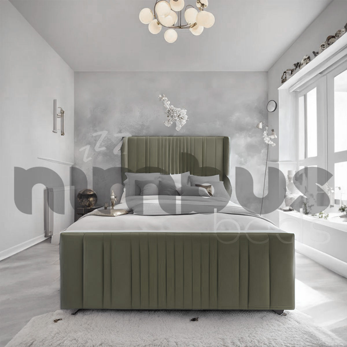 Rio Bed Frame with Wings - Sturdy Queen/King Size Bed Frame with Headboard & Footboard - Perfect for Modern Bedrooms & Guest Rooms