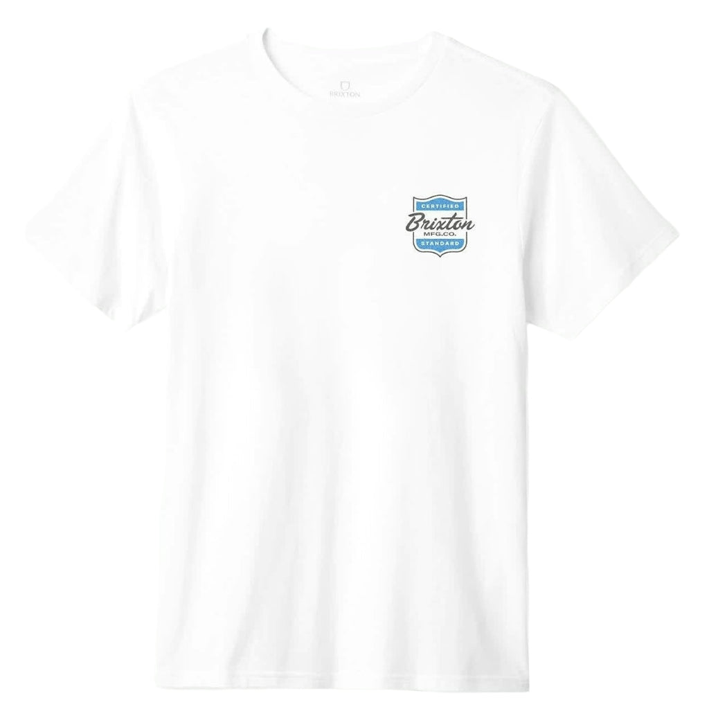 Brixton Brooker Short Sleeve T-Shirt for Men - Classic White Cotton Tee - Casual Wear & Summer Outfits