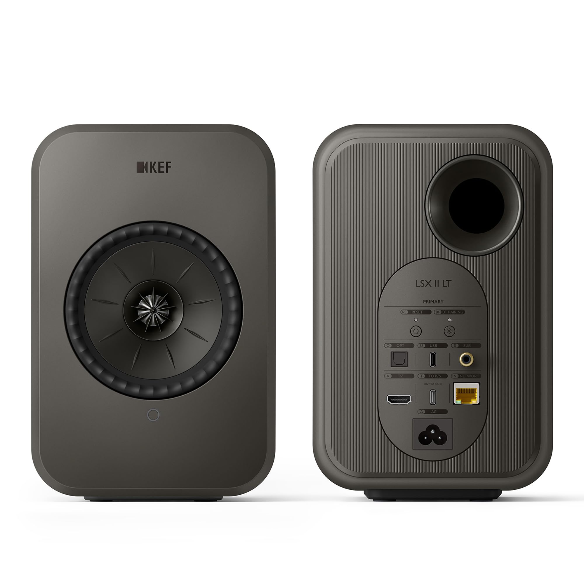 KEF LSX II LT Wireless HiFi Speakers Pair - Premium Sound System for Home Audio, Bluetooth & WiFi Streaming (Graphite Grey) - Perfect for Living Room, Home Theater & Music Studio