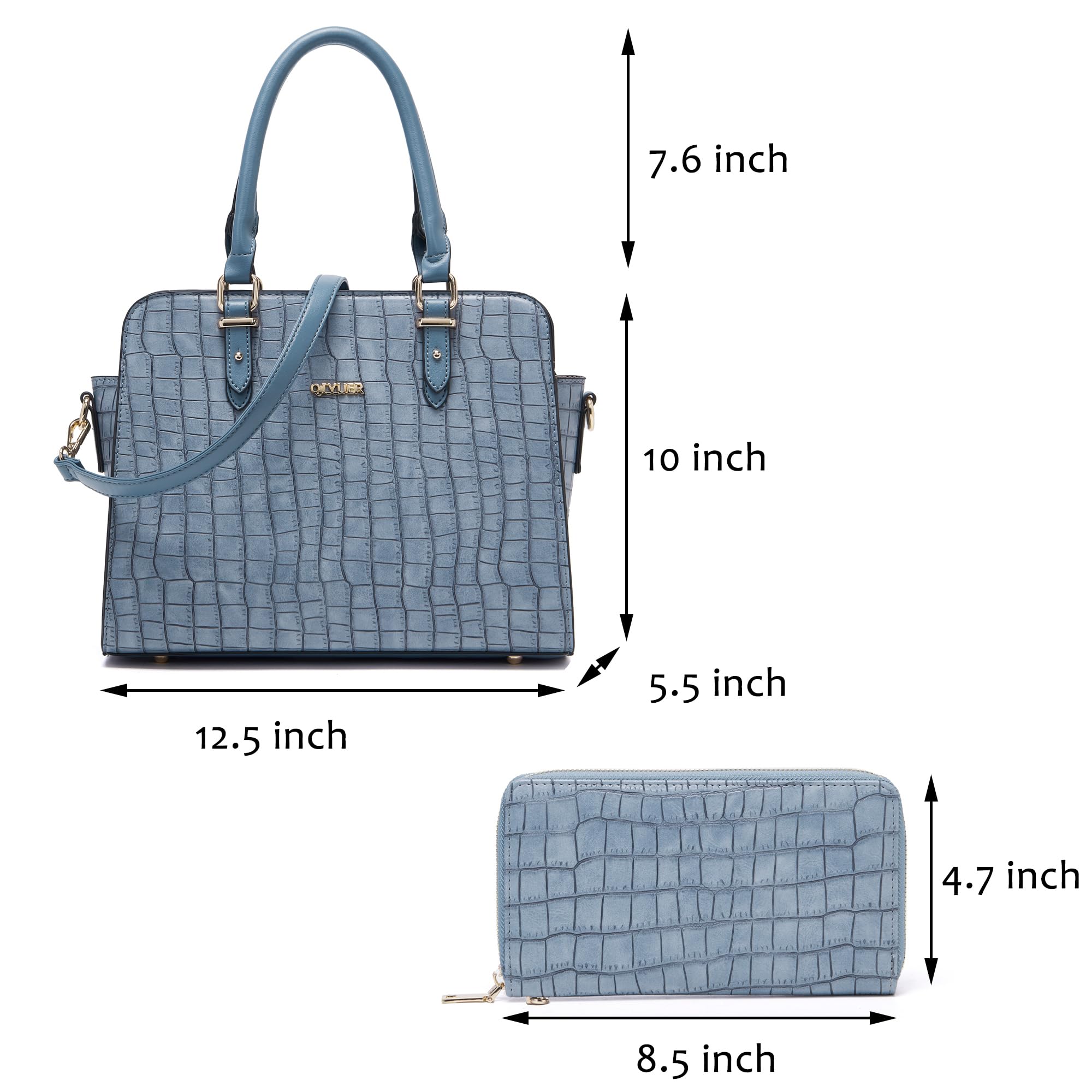Stylish Women's Satchel Purse & Wallet Set - 2-Piece Top Handle Work Tote Bag for Office, Travel & Daily Use | Qiyuer Fashion Accessories