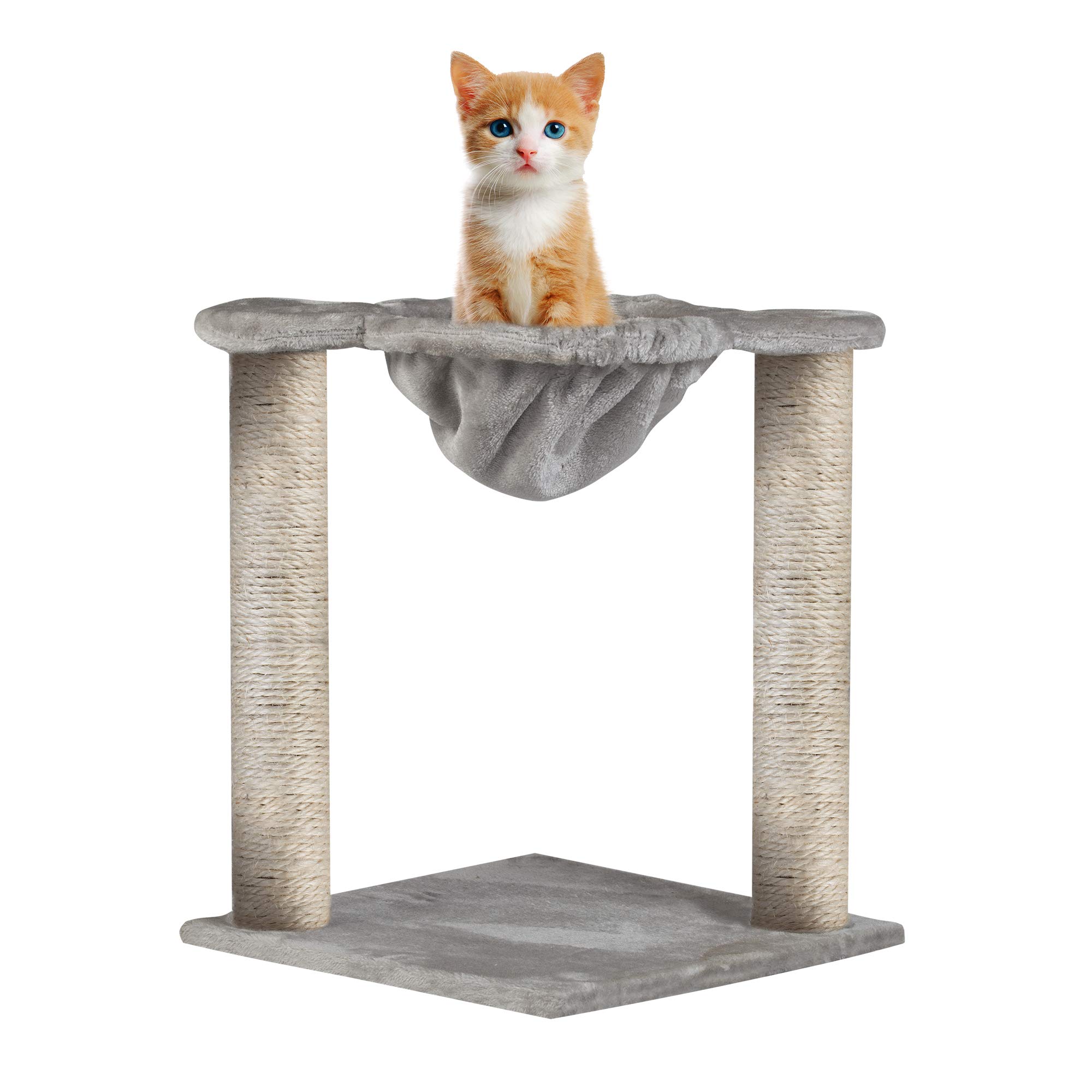 Dporticus Large Cat Tree with Scratching Posts, Condo, Hammock & Sisal-Covered Climber - 19.7