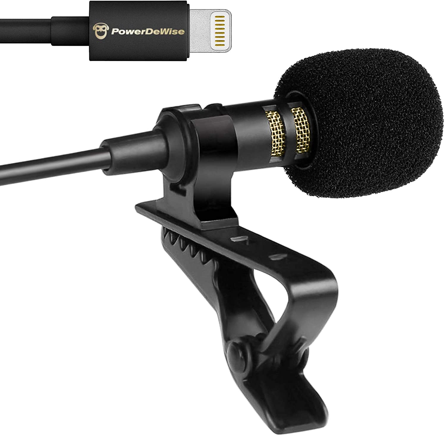 PowerDeWise Professional Wireless Lavalier Microphone for iPhone & iPad - Dual Omnidirectional Condenser Mic for Recording, Interviews, YouTube Videos, Podcasts & Vlogging - Perfect for Content Creators, Live Streaming & Online Meetings