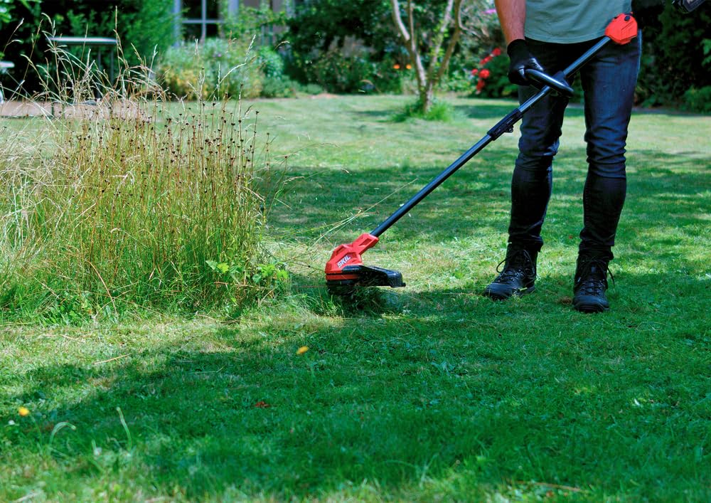 Skil LT4823B-10 PWR CORE 20 Brushless 20V 13-Inch Cordless String Trimmer Kit with 4.0Ah Battery & Charger - Lightweight Weed Wacker for Lawn Edging, Yard Maintenance & Landscaping (Red)
