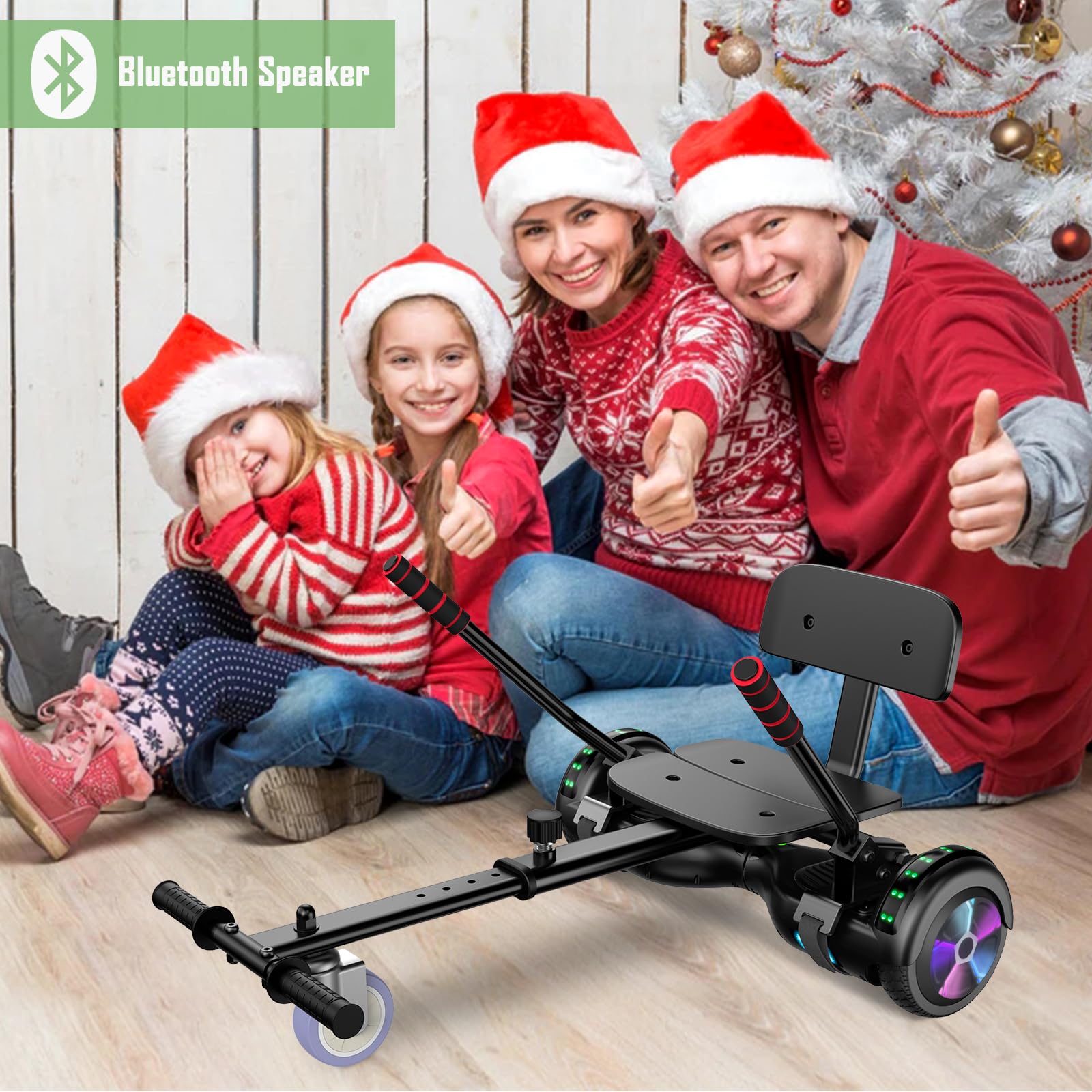 Self Balancing Hoverboard Scooter with Seat Attachment - 6.5