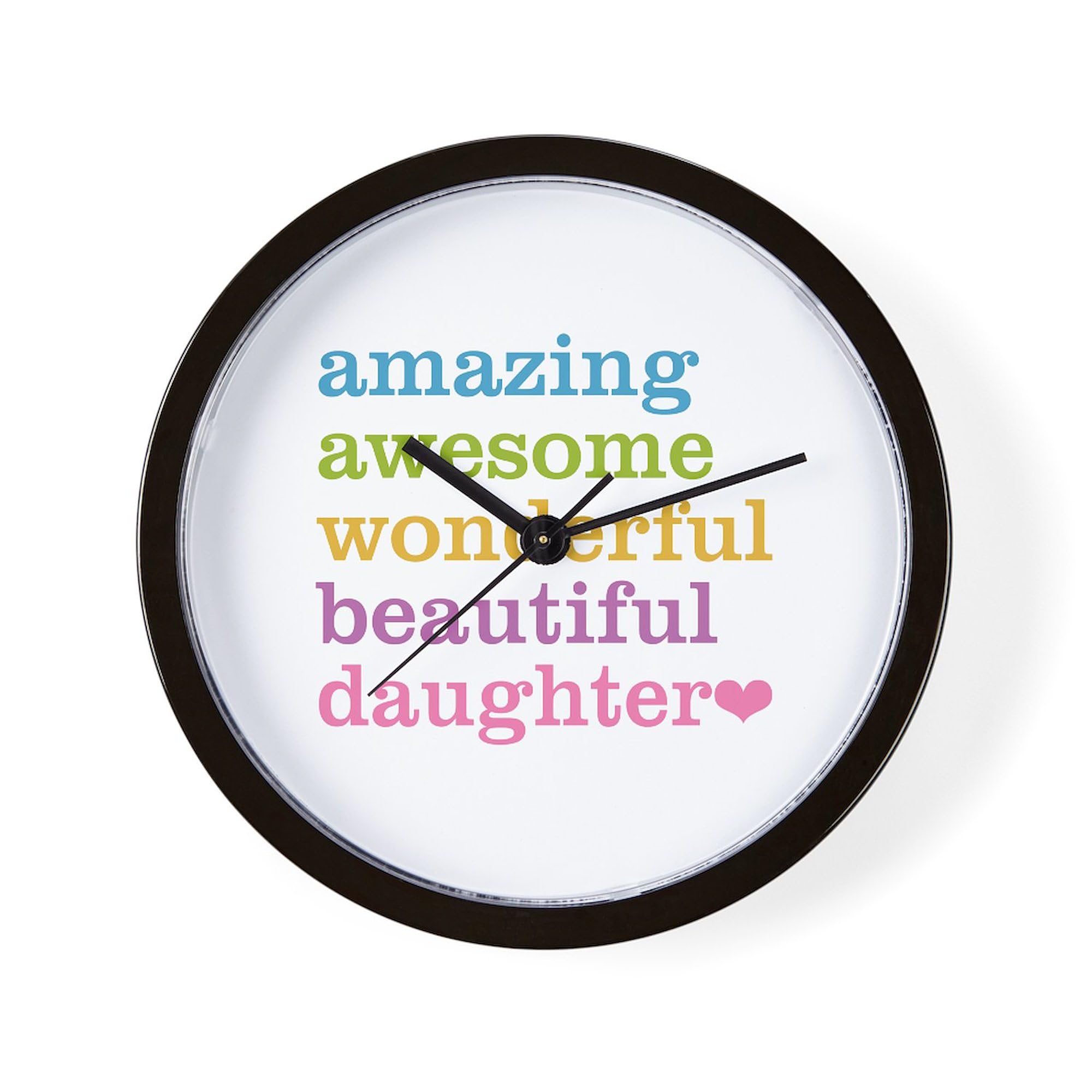 Amazing Daughter 10 Inch Wall Clock - Unique Gift for Home, Kitchen, Office Decor - Perfect for Living Room, Bedroom & Workspace