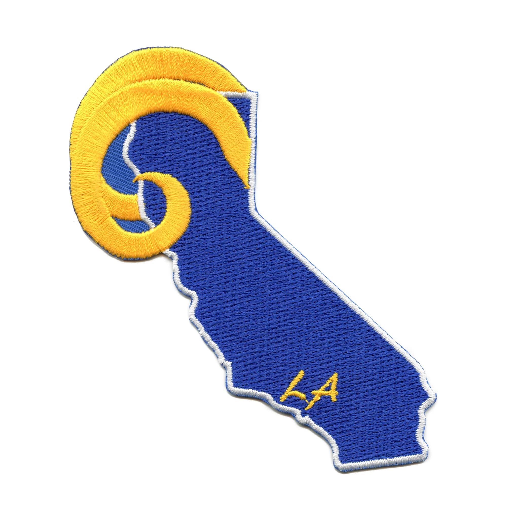 California Ram Horns Patch - Embroidered Iron-On for LA Football Team Jerseys & Hats | Perfect for DIY Customization, Fan Gear & Sports Apparel