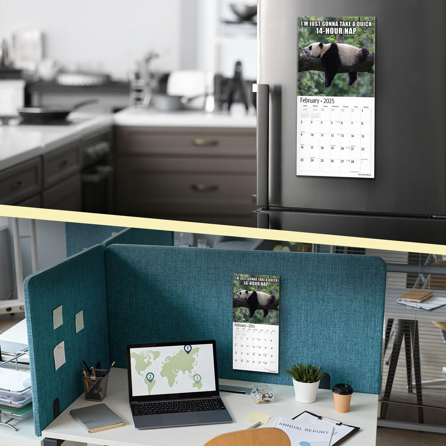 Funny Animal Memes Mini 2025 Wall Calendar - 12 Months, 7