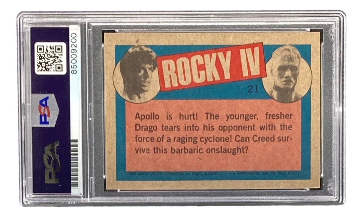 Dolph Lundgren Autographed Ivan Drago 1985 Topps #21 Rocky IV Trading Card - PSA/DNA Certified - Collectible Memorabilia for Movie Fans & Sports Card Collectors - Perfect for Display, Gifts, and Investment