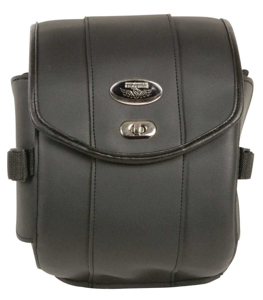 **Motorcycle Cruiser Sissy Bar Carry Bag - Black Travel Luggage for Motorbike Storage & Road Trips**