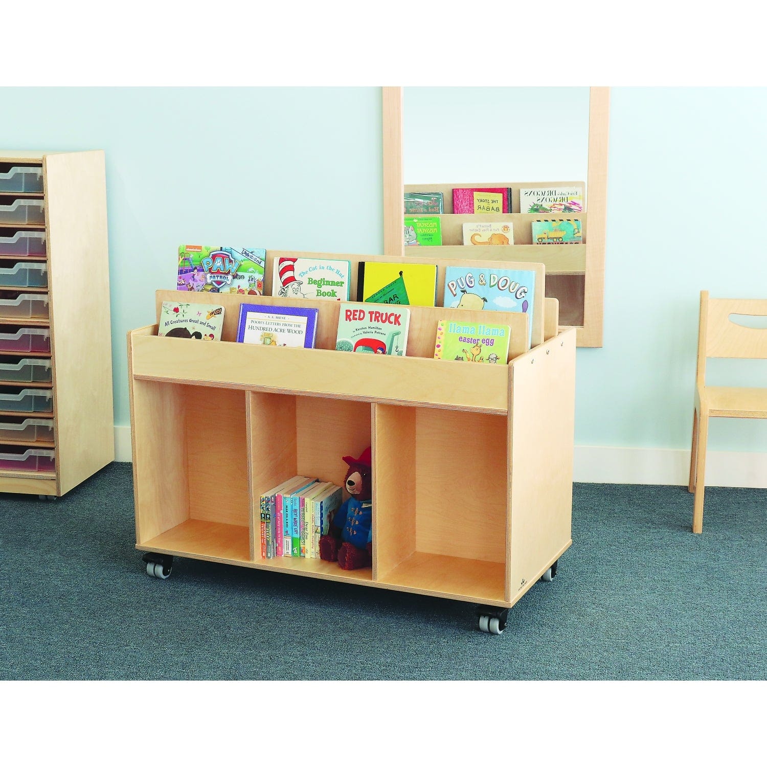 Portable Book Storage Island Organizer - Foldable Bookcase for Home, Office & Classroom - Compact Bookshelf for Kids & Adults - Perfect for Living Room, Bedroom & Study Spaces