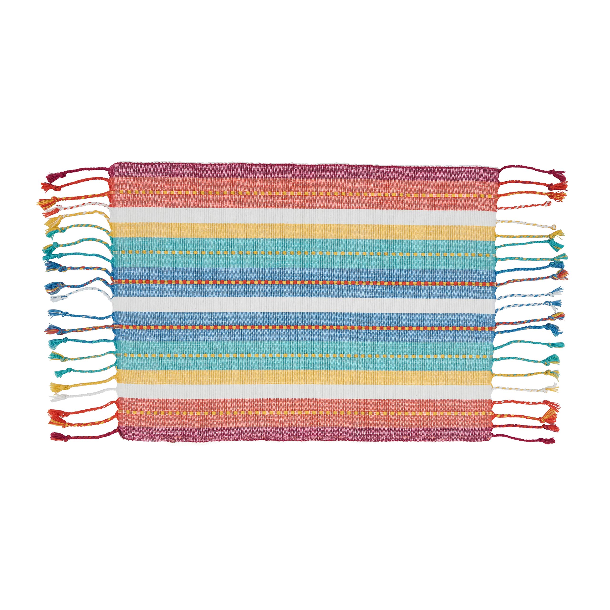 Premium Striped Dobby Placemats Set of 4 - Elegant Table Mats for Dining, Kitchen Decor, and Holiday Entertaining