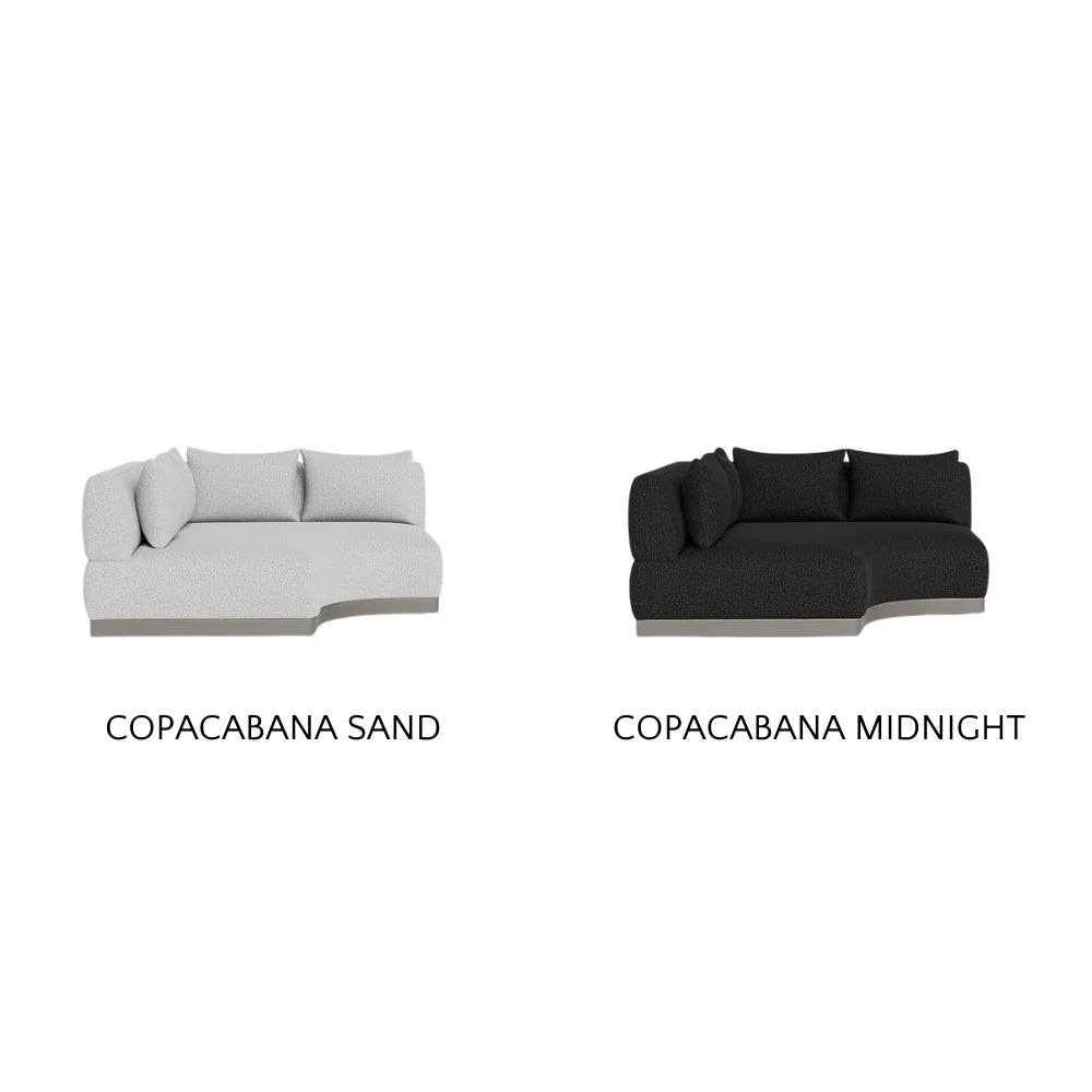 Amalfi Outdoor Curved Corner Sectional Sofa Set - Waterproof Patio Furniture for Backyard, Poolside & Garden - Modern All-Weather Wicker Conversation Set with Cushions