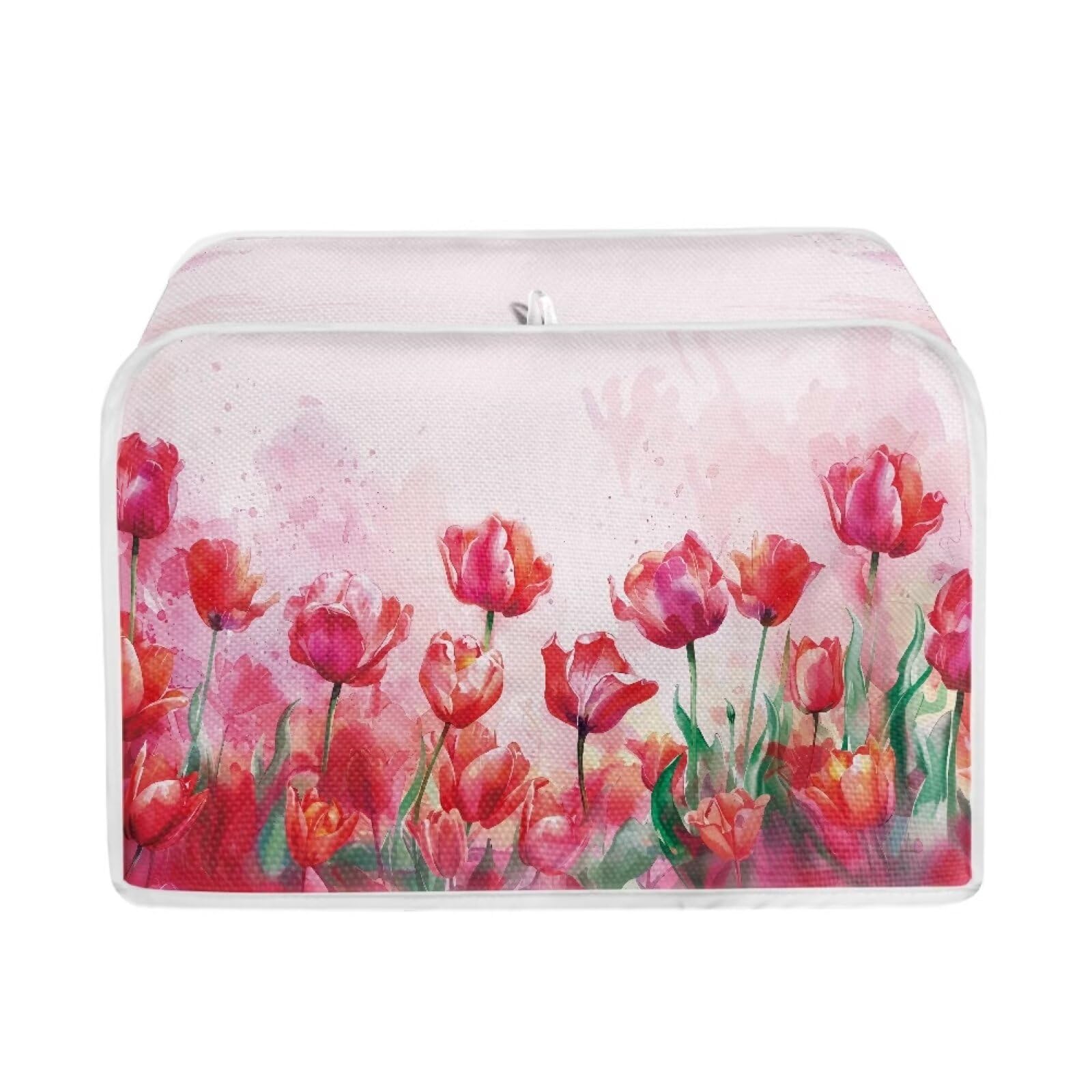 Flowers 2-Slice Toaster Cover - Waterproof Bread Maker Oven Dust Cover - Anti-Scratch Kitchen Accessory Decor for Countertop Protection & Style