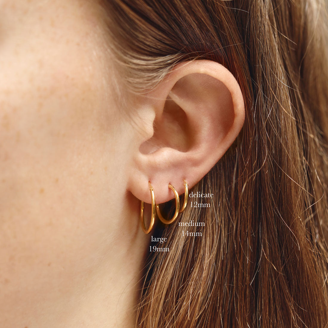 14K Gold Sleeper Hoop Earrings for Women - Hypoallergenic & Comfortable for Everyday Wear | Perfect for Gifts, Work & Special Occasions