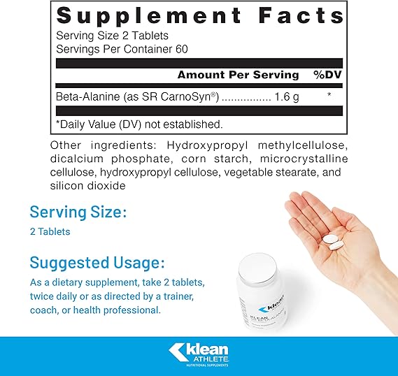 Klean SR Beta Alanine Powder - Premium Sustained-Release Supplement for Athletes & Fitness Enthusiasts - Supports Endurance, Muscle Performance & Recovery - Ideal for Pre-Workout & Intense Training