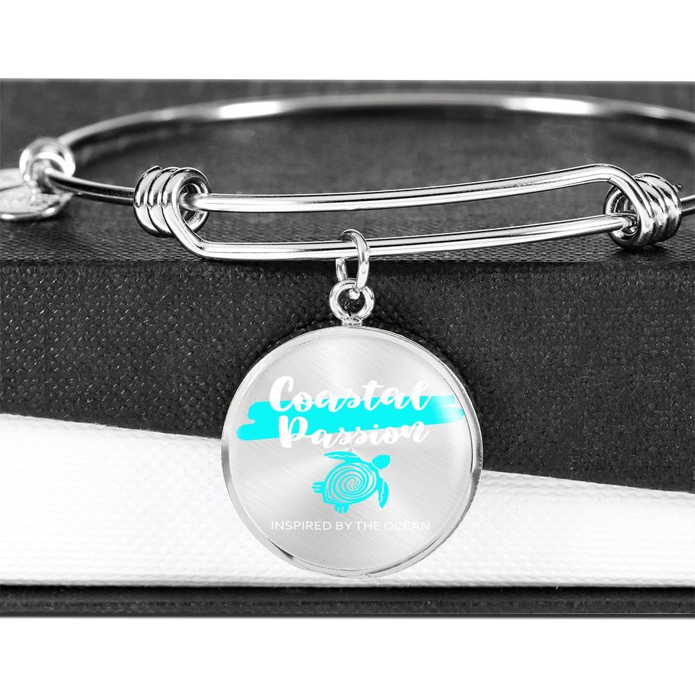 Ocean Passion Bangle Bracelet - Handmade Sea Glass Jewelry for Women, Adjustable Beach Bracelet - Perfect for Summer Vacation, Beach Wedding & Boho Fashion Accessories