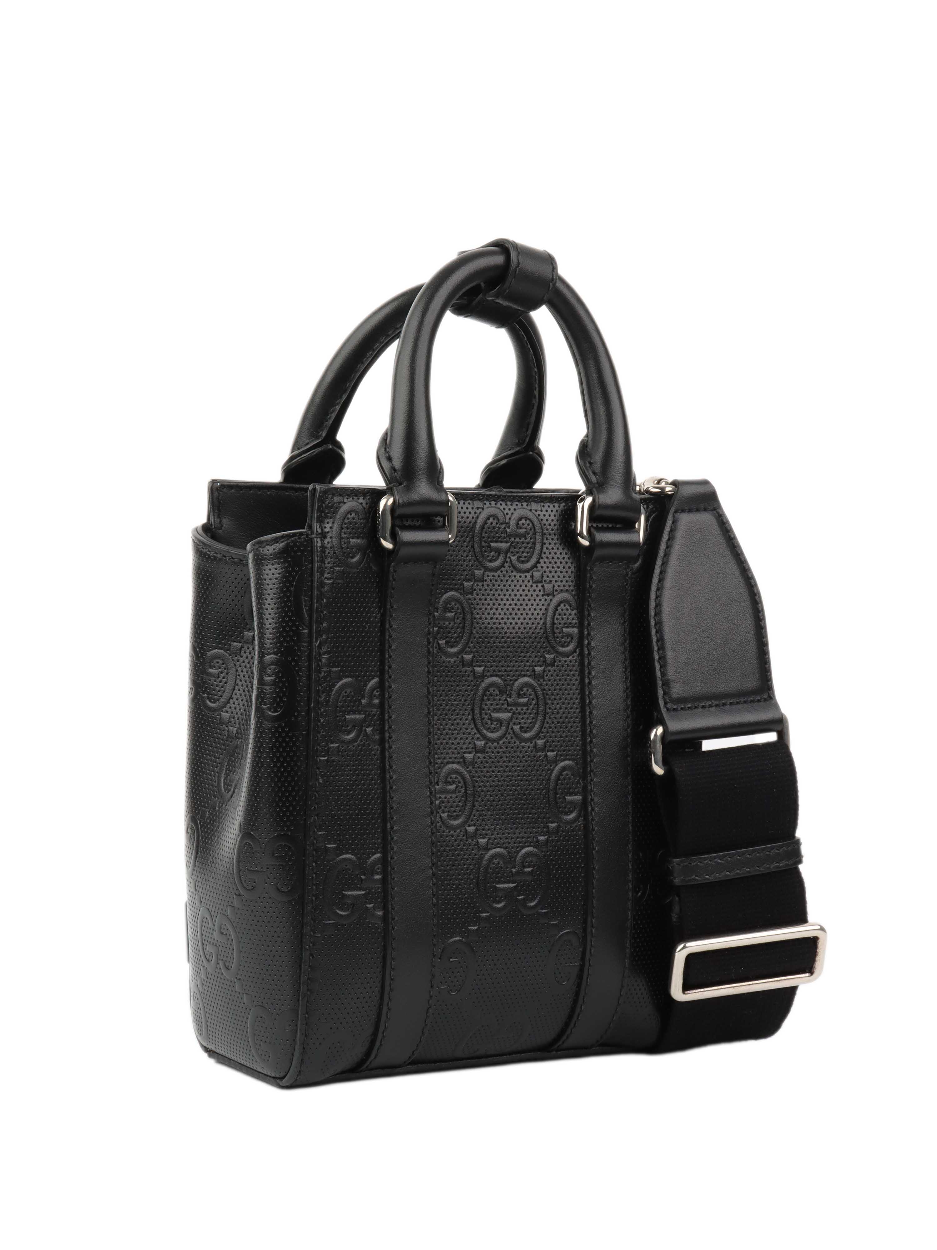 Gucci Black Monogram Satchel Bag for Women - Luxury Leather Shoulder Handbag Purse - Perfect for Work, Travel & Evening Events