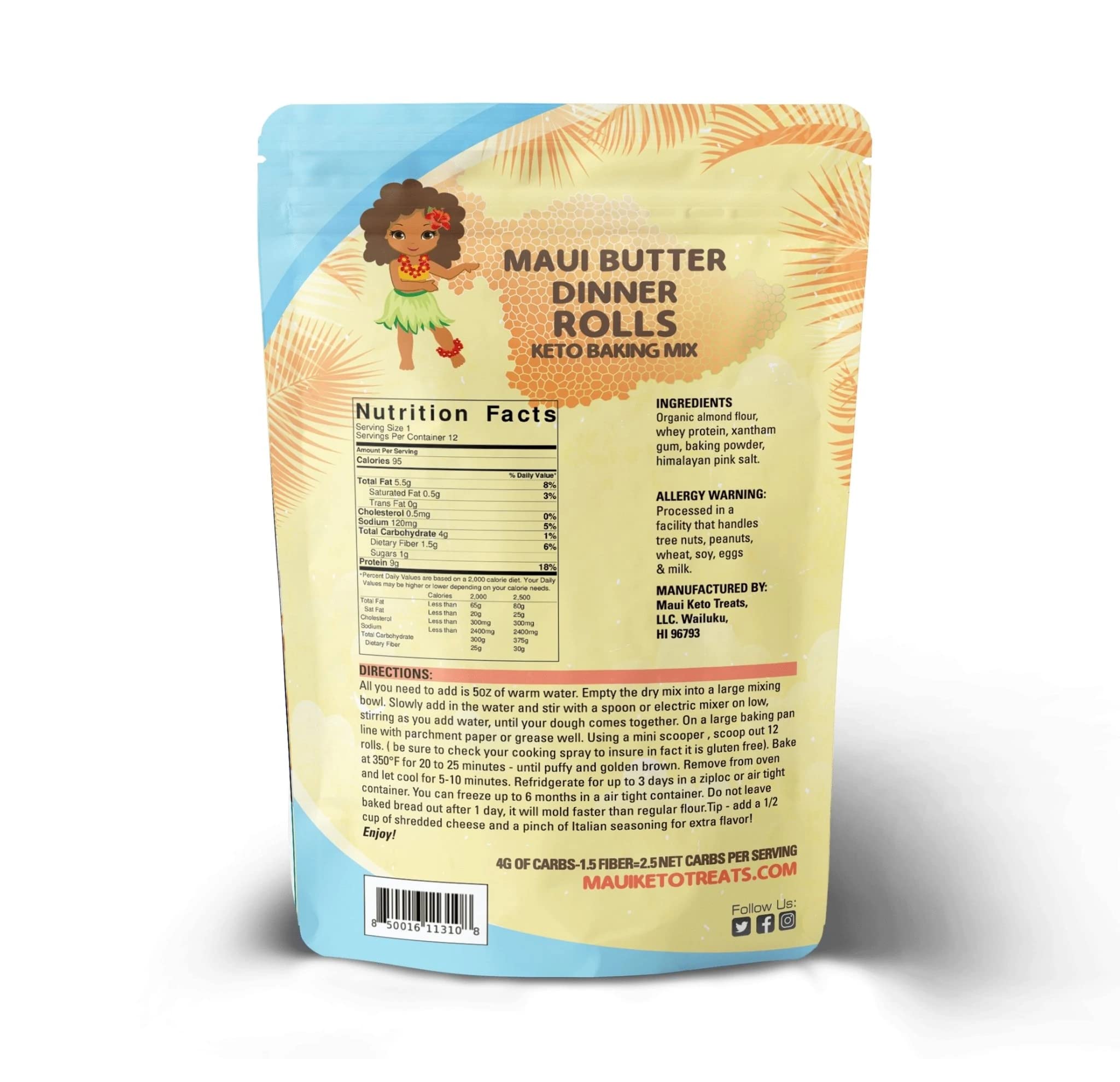 Maui Butter Dinner Rolls Mix - Makes 12 Soft & Fluffy Homemade Rolls | Perfect for Holidays, Family Dinners & Special Occasions