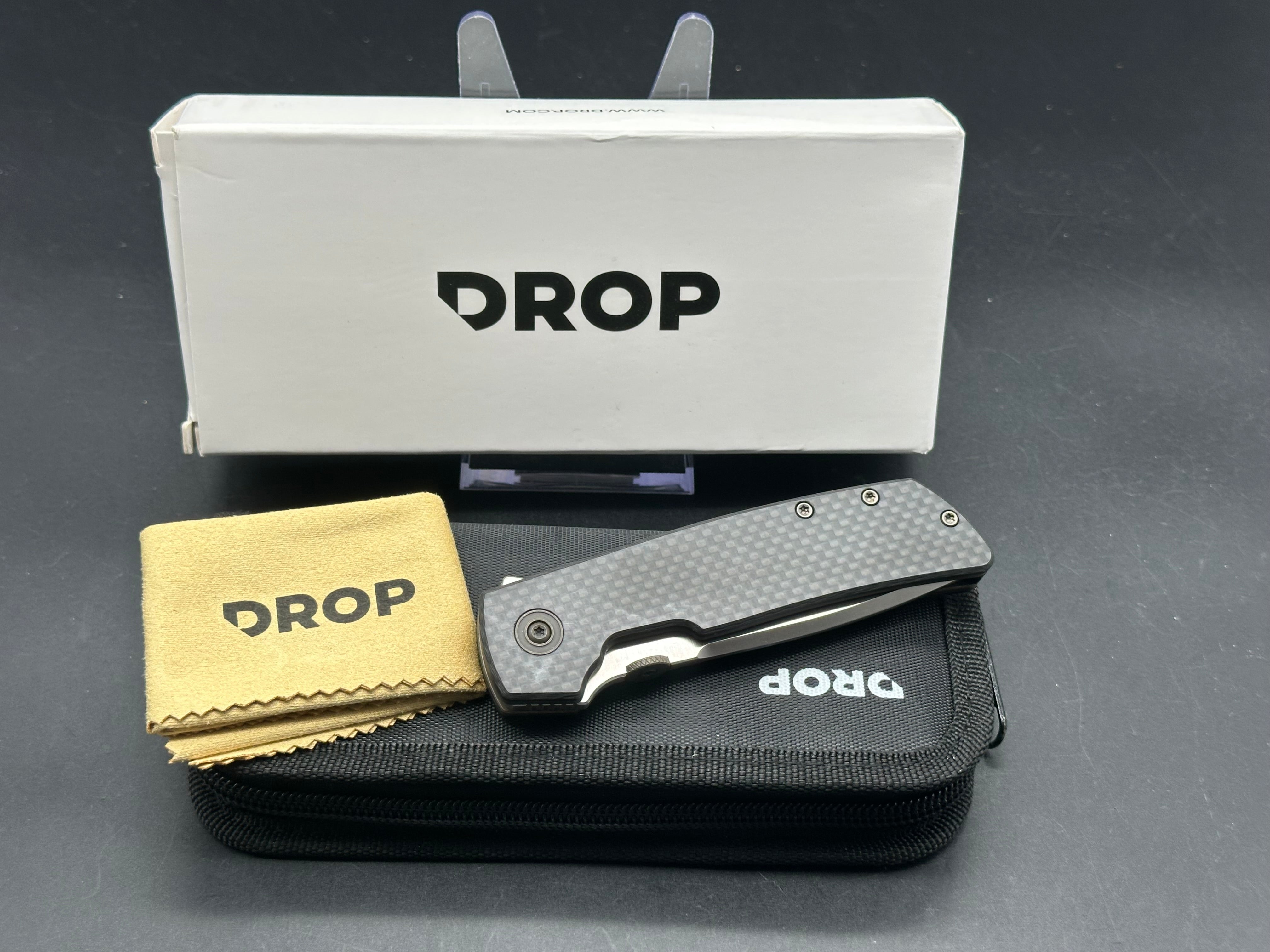 Drop Terzuola ATCF Folding Knife - S35VN Steel Blade & Carbon Fiber Handle - EDC, Outdoor, Tactical, Survival, Camping, Hunting Gear