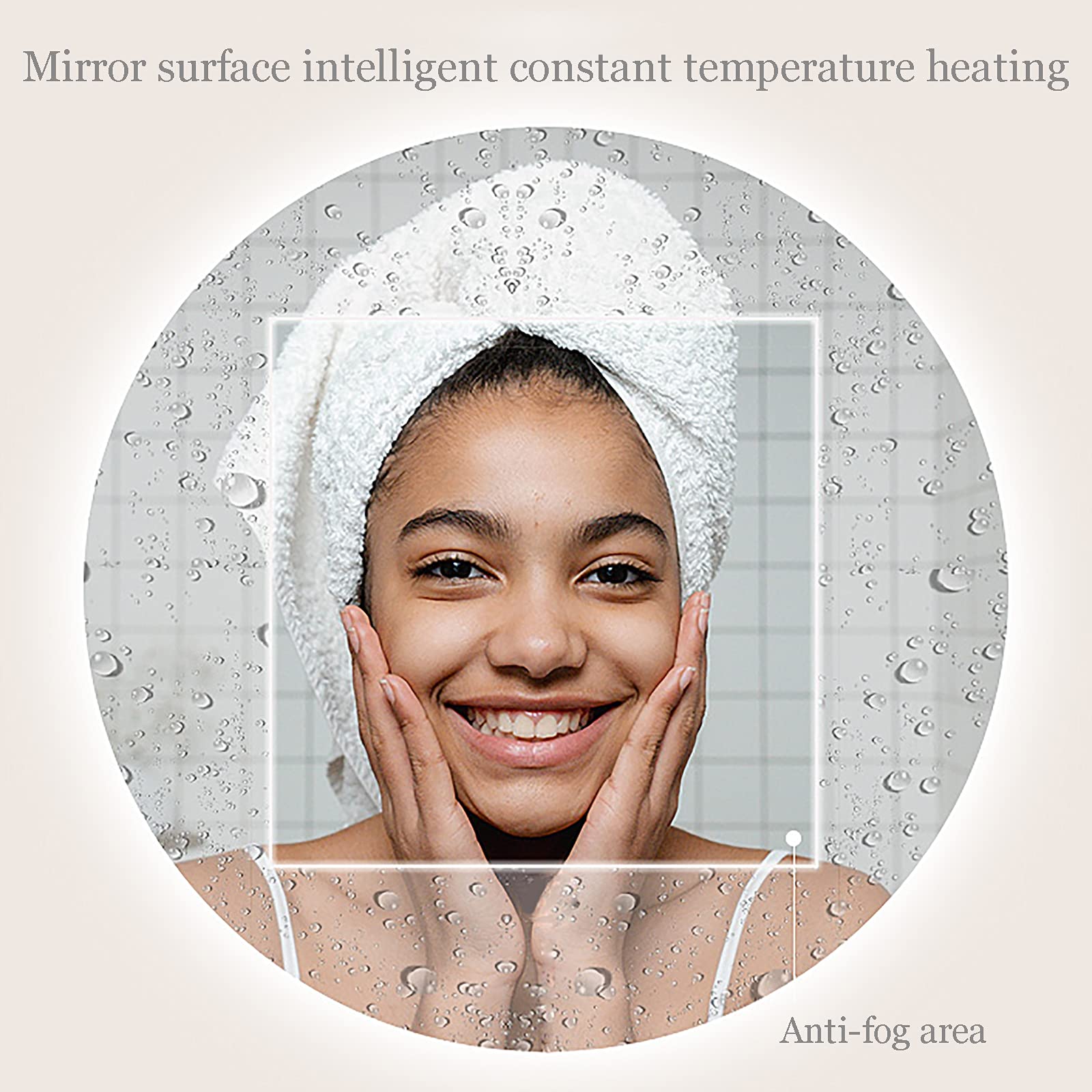 32 Inch LED Bathroom Mirror with Lights - Frameless Wall Mounted Round Makeup Mirror, Smart Anti-Fog Vanity Mirror with Dimmable Memory Touch Button (White/Warm Light) - Perfect for Modern Bathrooms, Dressing Rooms & Vanity Areas