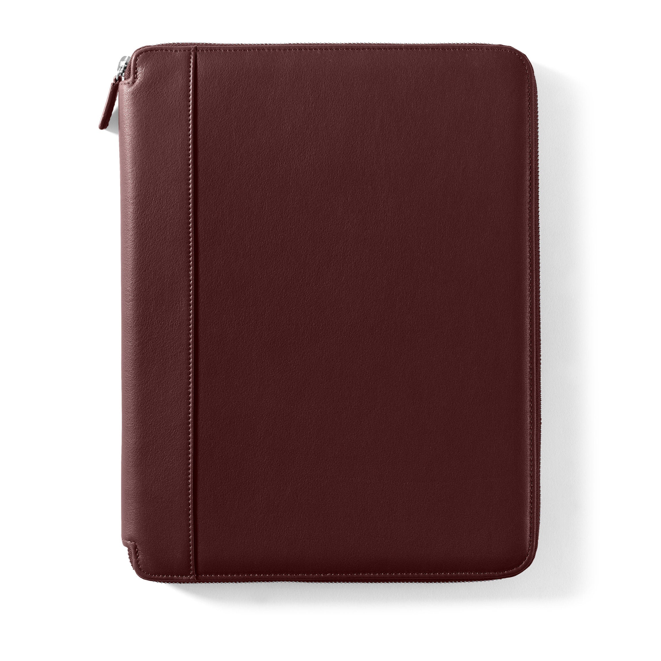 Premium Leather iPad Portfolio Case in Bordeaux - Slim Protective Cover for iPad Pro/Air/Mini with Hand Strap & Card Slot - Perfect for Work, Travel, and Business Meetings