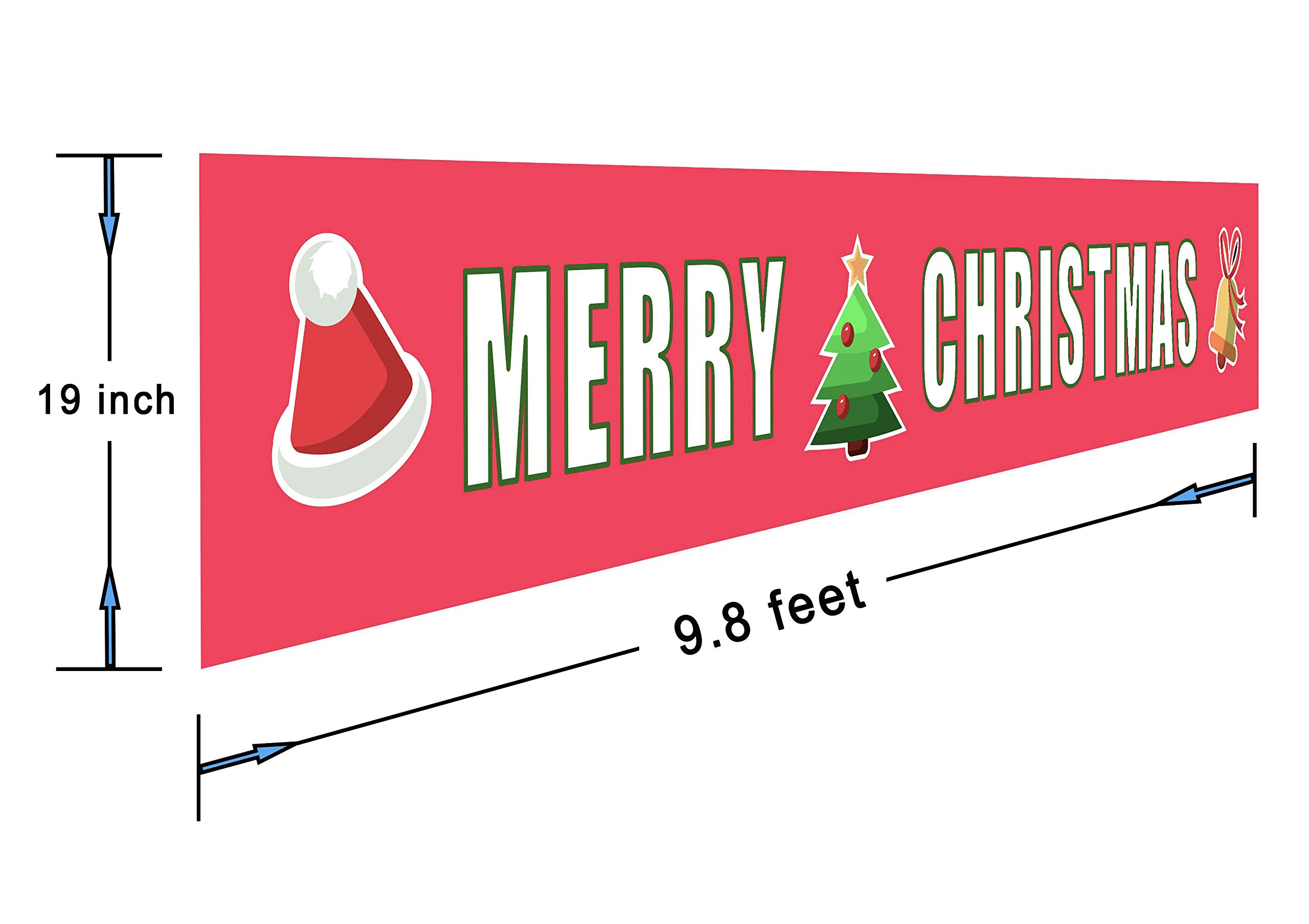 Merry Christmas Banner - Extra Large Xmas Sign for Outdoor & Indoor Holiday Decorations - Perfect for Home, Party, and Festive Celebrations