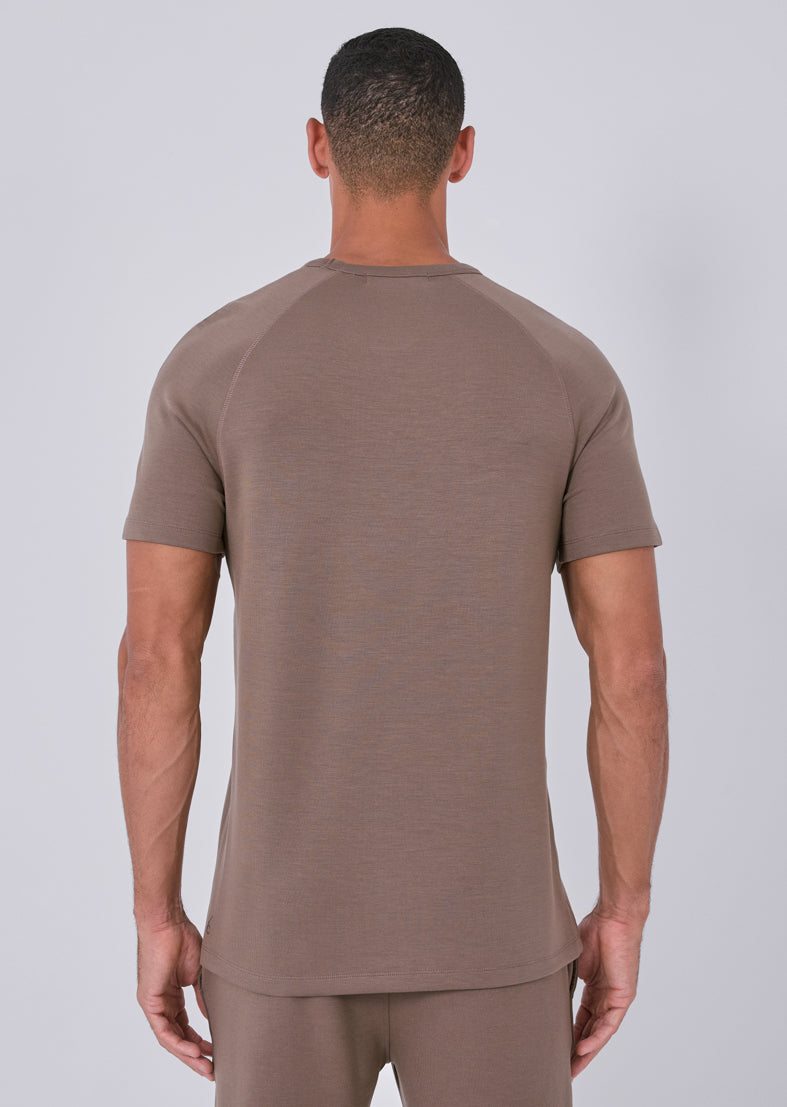 Premium Men's Comfort Lounge T-Shirt - Soft Cotton Relaxation Tee for Home, Travel & Casual Wear - Walnut Brown
