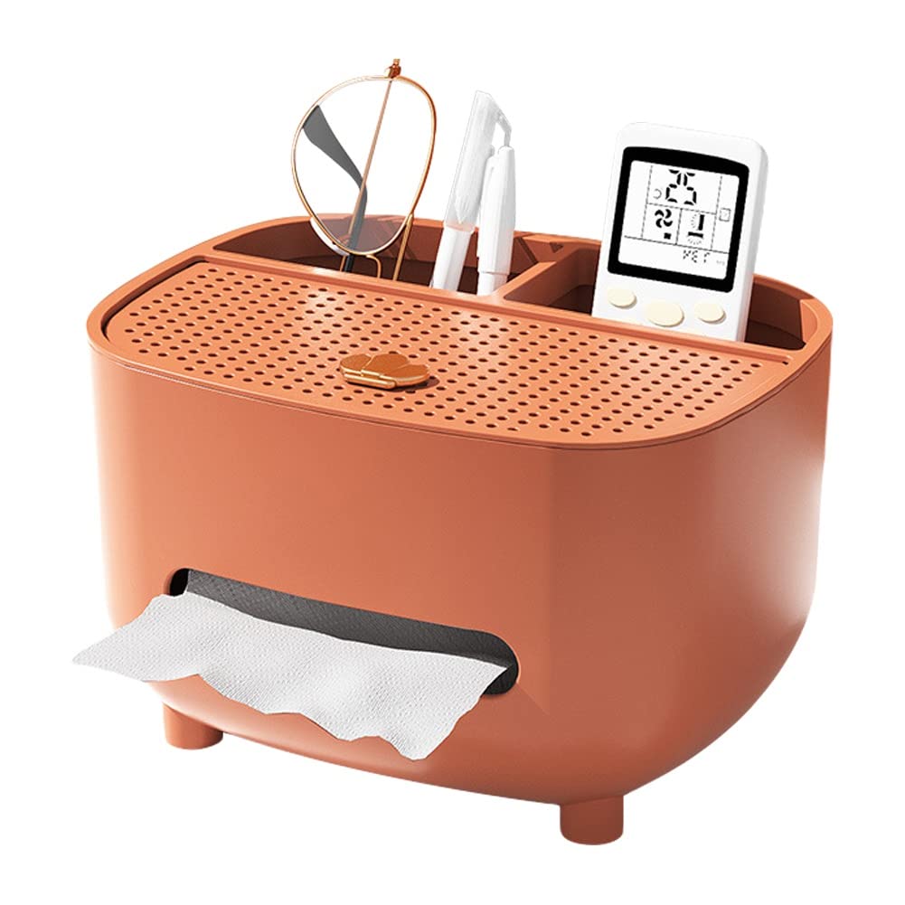 Ochine Multifunctional Tissue Box Cover with Storage - Napkin Holder, Remote Control Organizer & Stationery Caddy for Home, Office & Bathroom - Perfect for Desk Organization, Bathroom Essentials & Living Room Decor