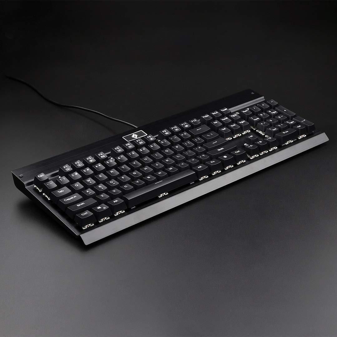 EagleTec KG010 Wired Mechanical Keyboard with Brown Switches - Ergonomic Design for Typing, Gaming & Office Use - Compatible with PC, Mac & Laptop (Black, Non-Backlit) - Perfect for Home Office, Business & Professional Workspaces
