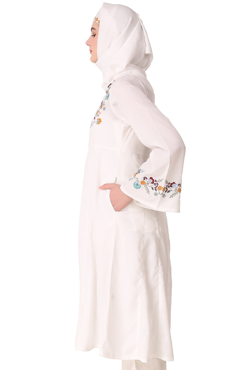 Stylish Embroidered Bell Sleeve White Tunic Top for Women | Boho Chic Floral Blouse | Perfect for Casual Outings, Beach Vacations & Summer Festivals