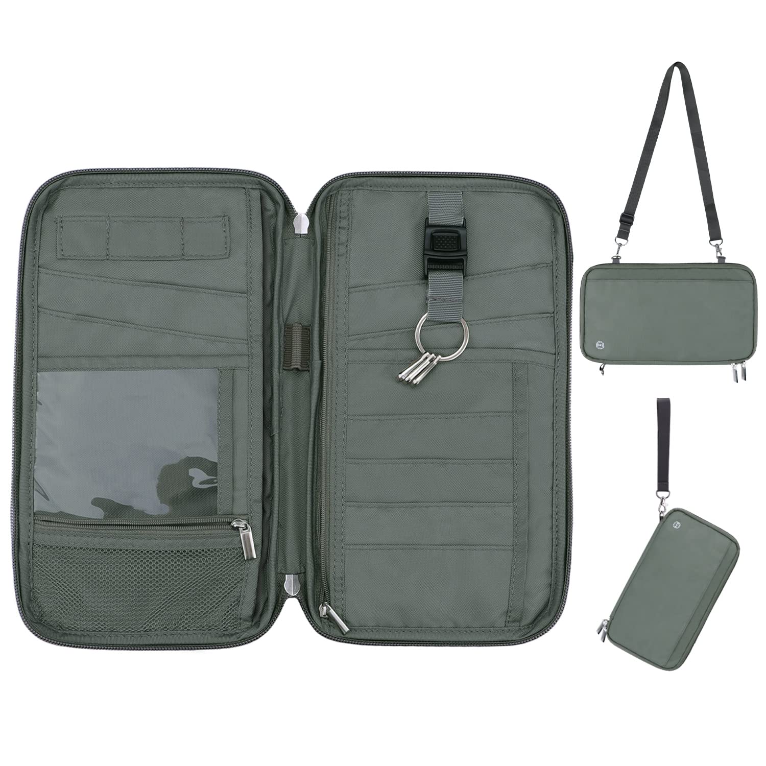 RFID Passport Wallet with AirTag Holder - Travel Organizer for Women & Men - Secure & Stylish for Family Trips