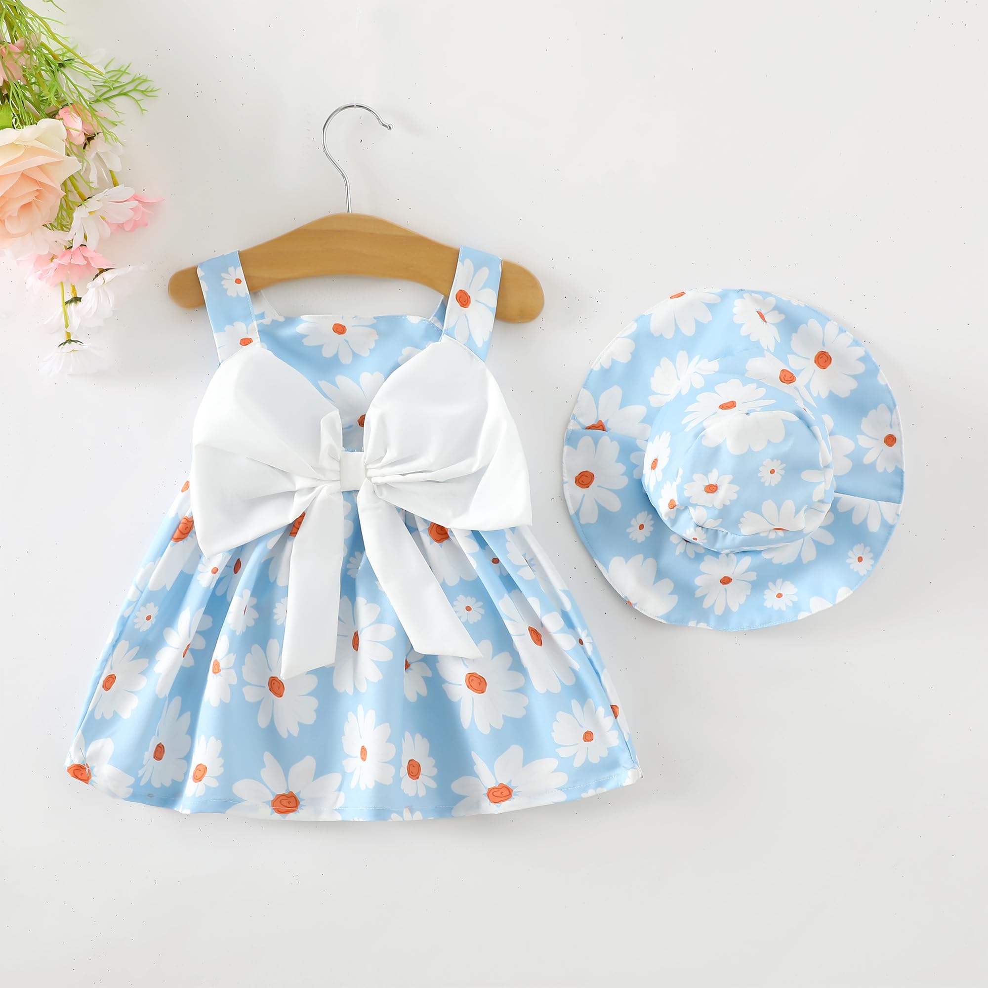 Newborn Baby Girl Dress - Toddler Halter Backless Sleeveless Floral Sundress | Summer Outfits for Infants & Girls | Perfect for Beach, Party & Photo Shoots
