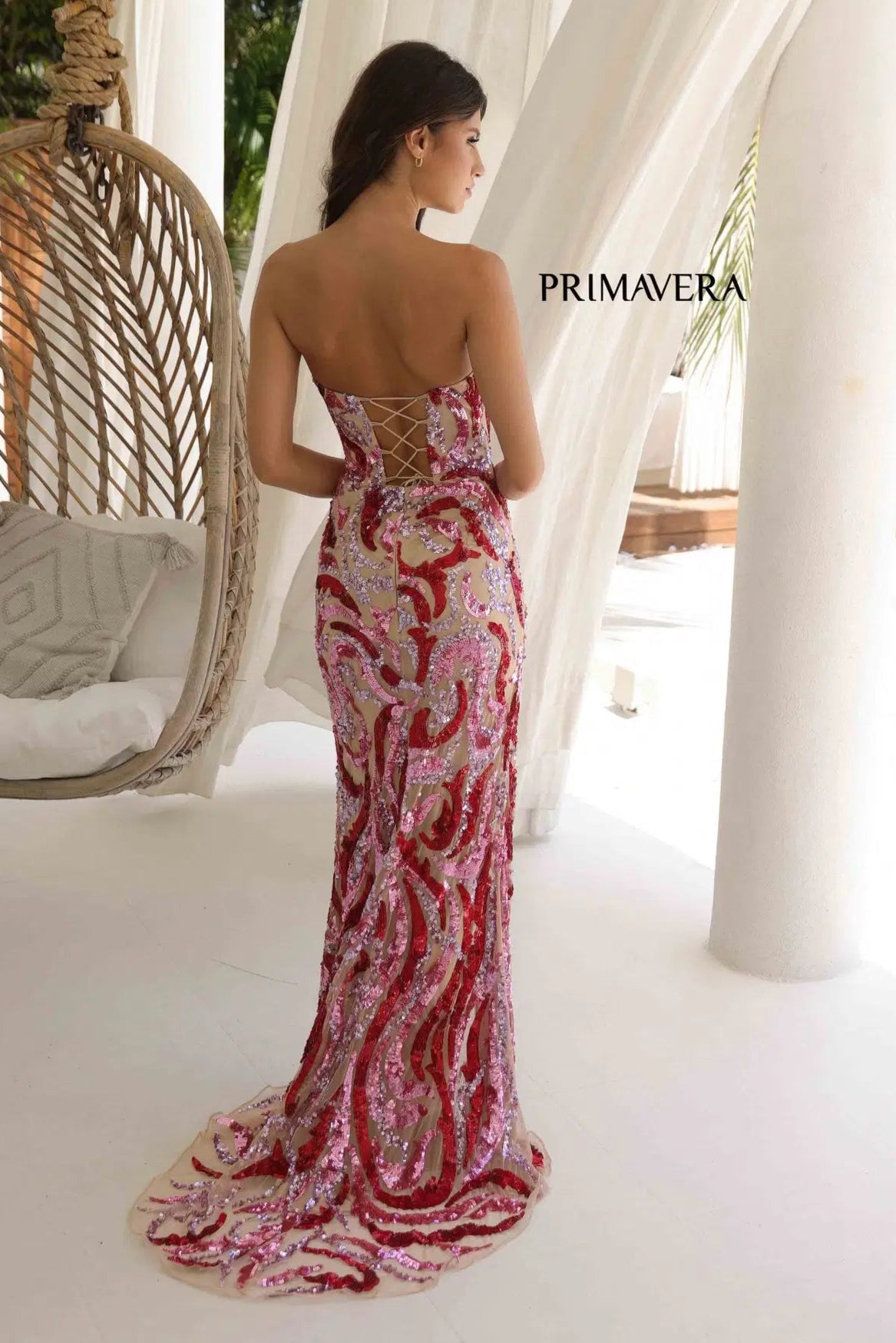 Primavera Strapless Fitted Long Beaded Gown - Elegant Formal Dress for Prom, Evening Gala & Special Occasions