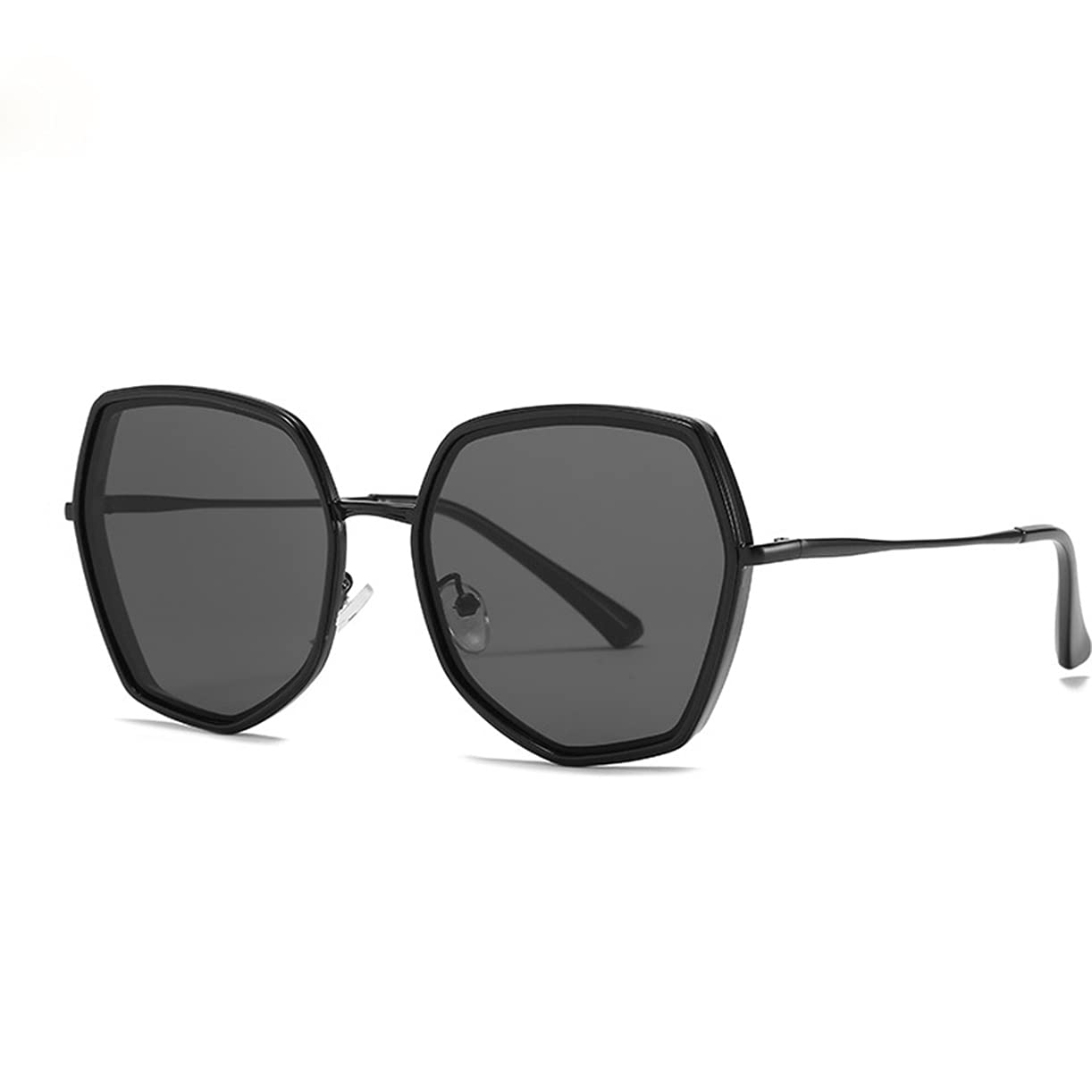Stylish Hexagonal Oversized Sunglasses for Women - HD UV Protection - Trendy Geometric Design - Perfect for Beach, Driving, and Outdoor Activities