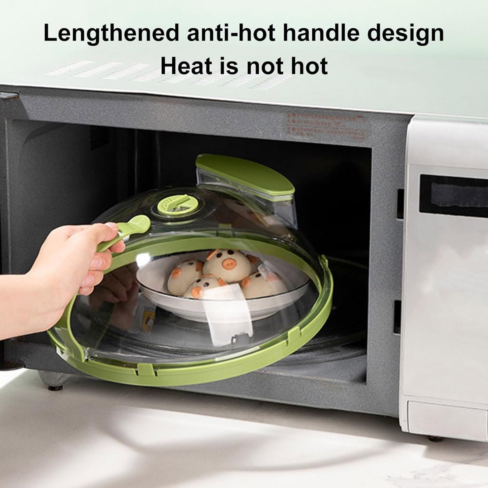 2-in-1 Microwave Cover and Steamer - Splatter Guard with Water Steamer for Cooking, Reusable Microwave Lid for Food Protection - Perfect for Meal Prep, Reheating, and Steaming Vegetables - Essential Kitchen Gadget Accessory