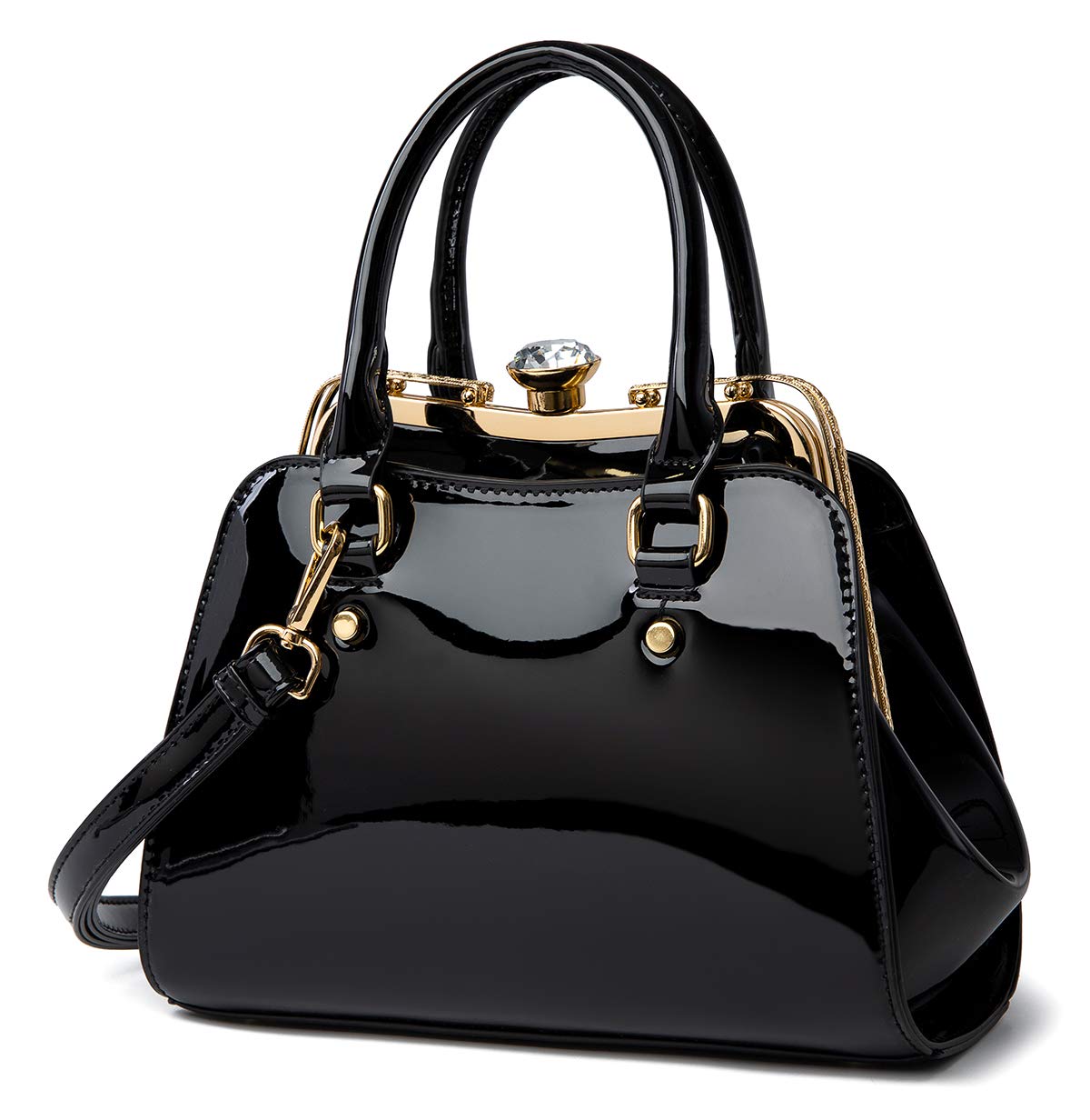 LJOSEIND Shiny Patent Leather Handbag for Women - Elegant Shoulder Bag, Fashionable Satchel Purse & Stylish Top Handle Bag - Perfect for Work, Party & Daily Use