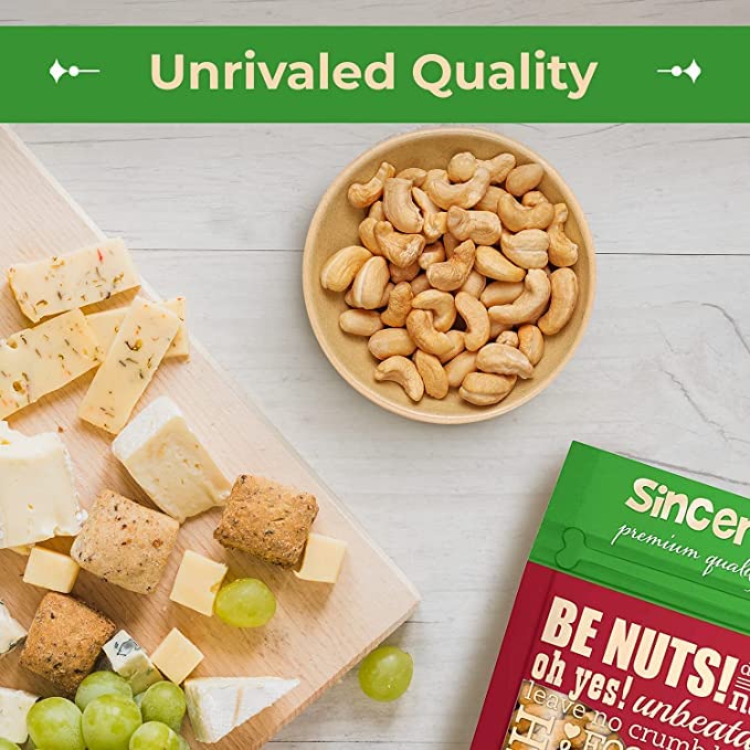 Sincerely Nuts – Roasted & Salted Whole Cashews | 1 lb Bag | Kosher Certified Vegan Snack | High in Protein, Vitamins & Minerals | Perfect for Healthy Snacking, Baking & Gourmet Cooking