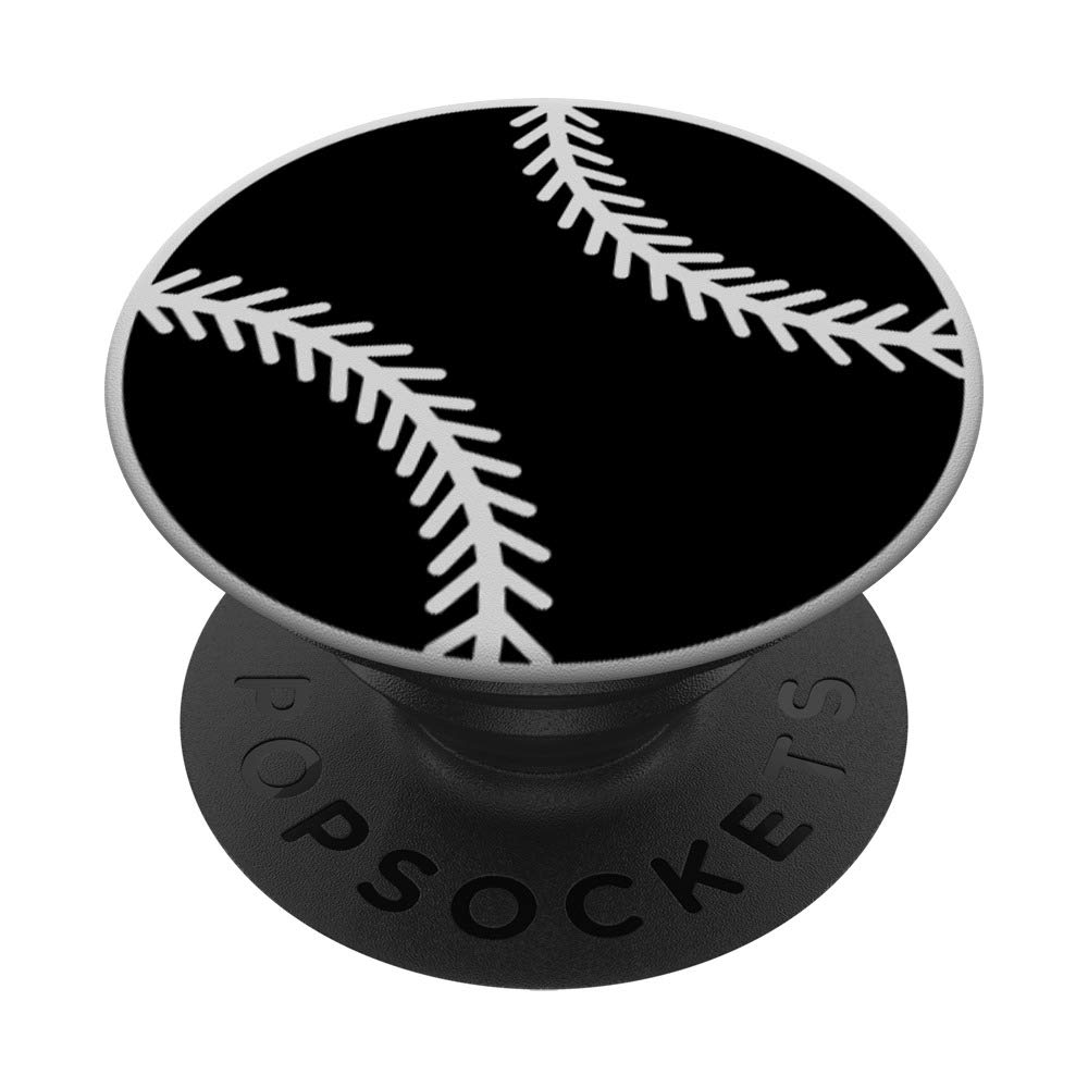 Cool Black & Grey Baseball Design PopSockets PopGrip - Swappable Phone & Tablet Grip for Sports Fans | Perfect Gift for Baseball Team Enthusiasts | Ideal for Game Days, Travel & Everyday Use