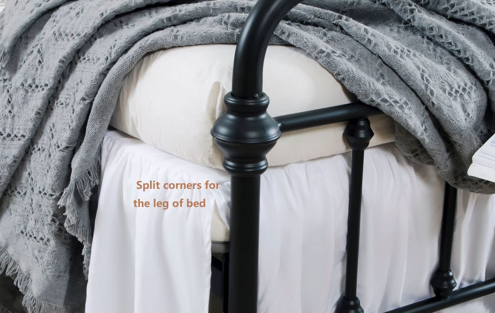 Elegant Ruffled Microfiber Bed Skirt with Split Corners - 14 Inch Drop, Twin Size (39