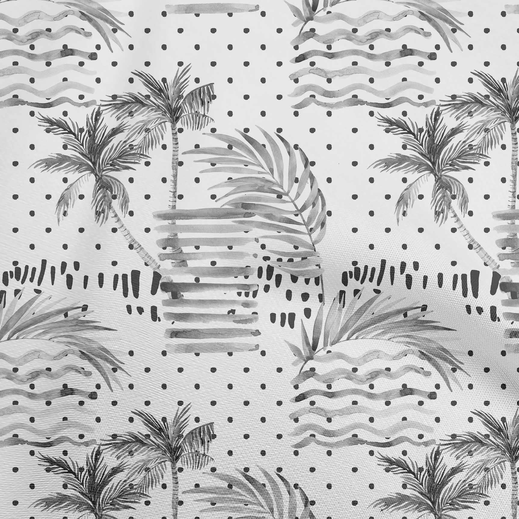 oneOone Polyester Spandex Gray Tropical Print Fabric - 56 Inch Wide for Sewing, DIY Crafts, Quilting & Apparel Making - Perfect for Summer Dresses, Swimwear & Home Decor Projects